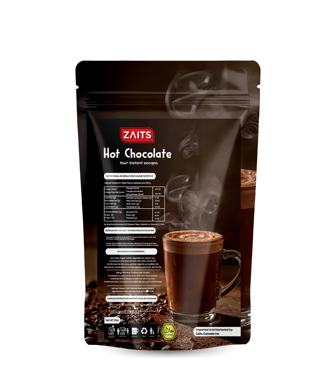 ZAITS Hot Chocolate  1kg Pouch